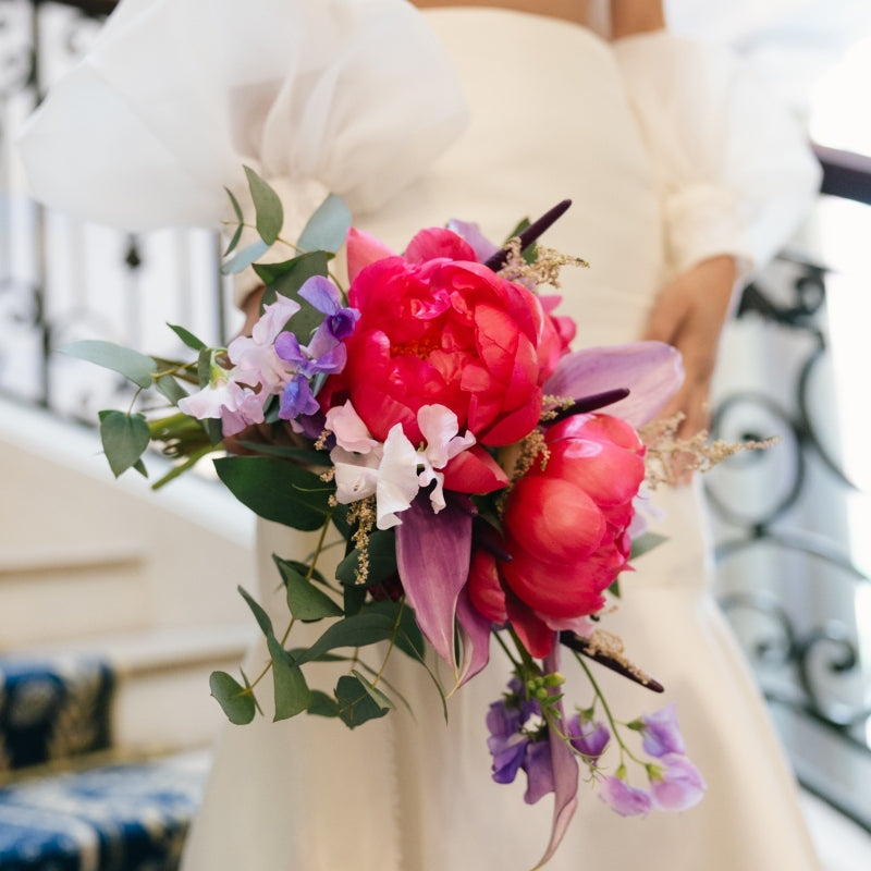 Bouquet de la mariee graphique et coloré mariage pays basque